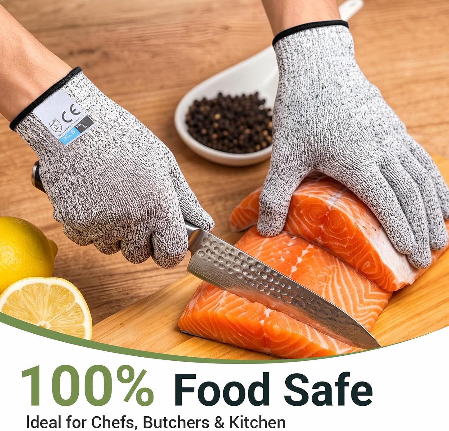 Cut Resistant Gloves for Men Women, Kitchen Gloves for Food Prep | Cutting Gloves With Superior Comfort and Grip for Meat Cutting, Oyster Shucking, Cooking, Gardening and Food Preparation ﻿