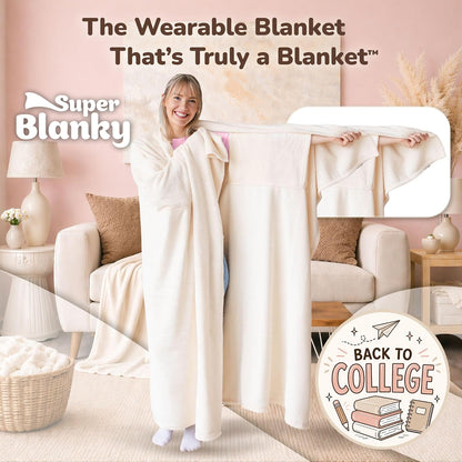 Super Blanky Wearable Blankets for Women & Men, Dorm Room Essentials, Gift for Her, Gifts for Women, Wife Birthday Gift Ideas