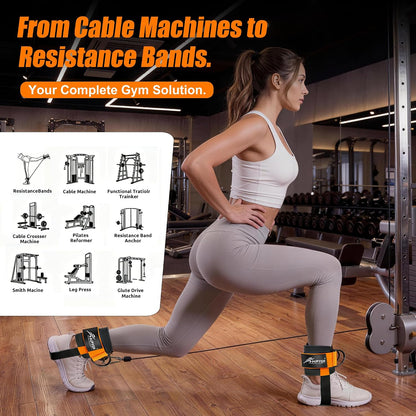 HPYGN Ankle Strap for Cable Machine, Padded Ankle Straps for Cable Machine Kickbacks, Glute Workouts, Leg Extensions, Curls, Booty Hip Abductors Exercise, Adjustable Comfort Ankle Cuff for Gym
