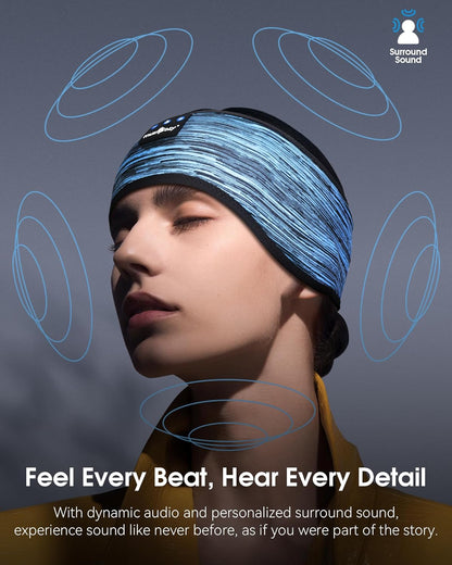 MUSICOZY Sleep Headphones Bluetooth Headband Headphones for Side Sleepers