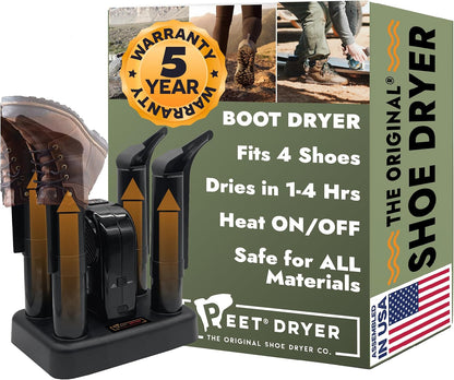 PEET, Advantage Plus 4-Shoe Electric Shoe and Boot Dryer with Fan & Heat Settings, Made in the USA