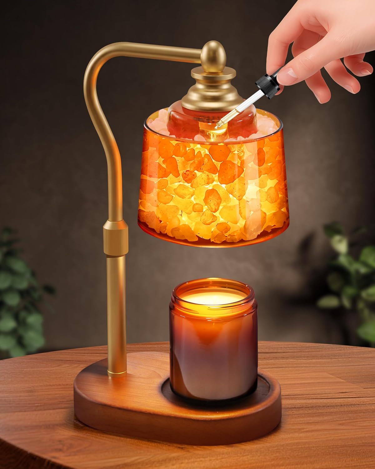 3-in-1 Candle Warmer Lamp with Himalayan Salt & Diffuser