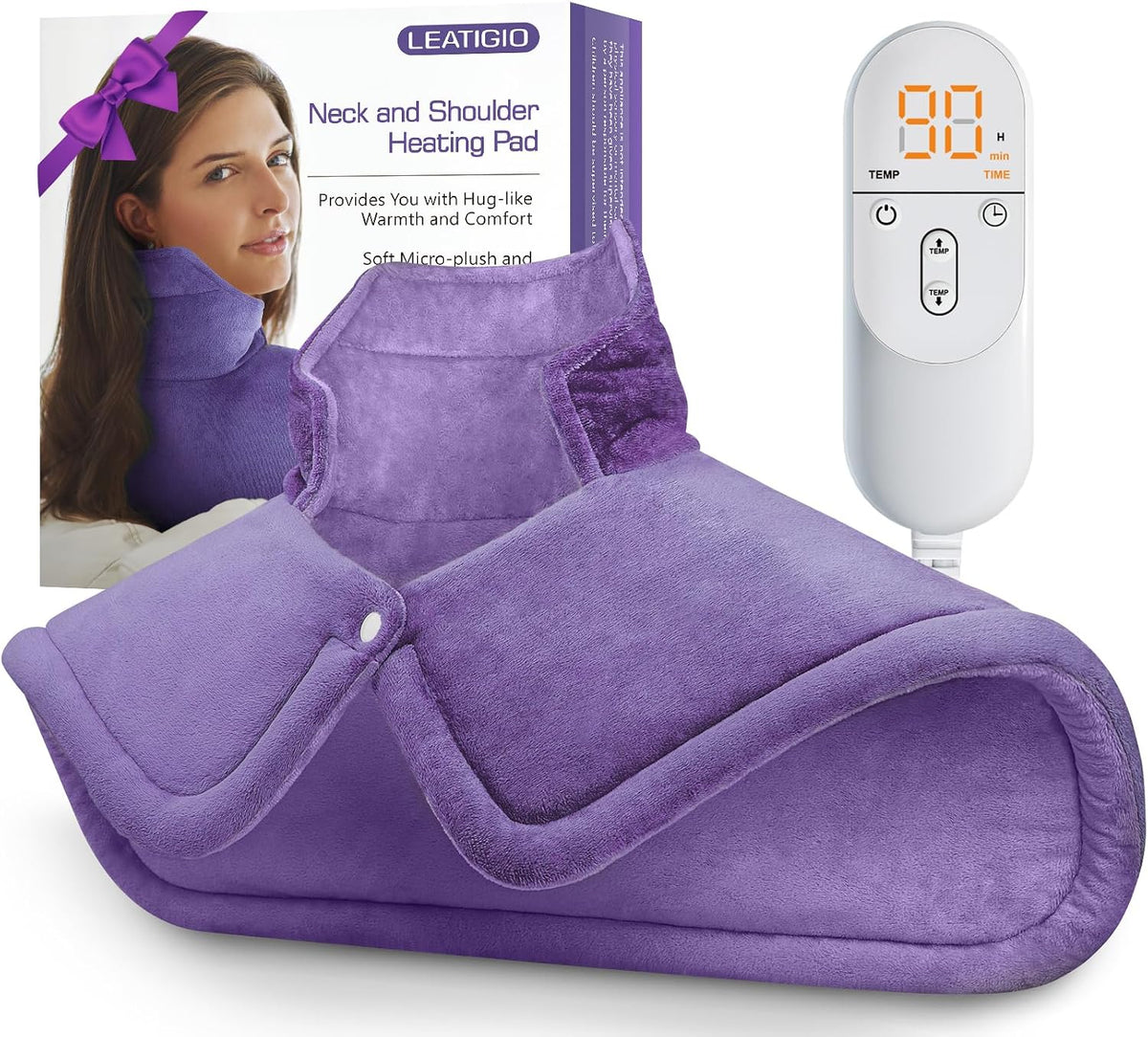 Heating Pad for Back & Period Cramps, Wrap Around Heating Pad for for Waist Stomach, Versatile Electric Heated Pad for Neck Shoulders Thigh Knee, Birthday Gifts for Women Men Mom Dad