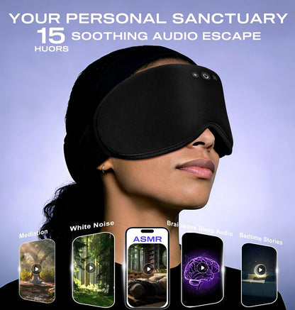Sleep Mask Headphones Bluetooth 5.4 with 3D Removable Hot & Cold Compress, TOPOINT Weighted Eye Mask Blackout Soft Cooling Breathable for Women Men Sleep Relax Eyes Migraine Office Travel, Purple