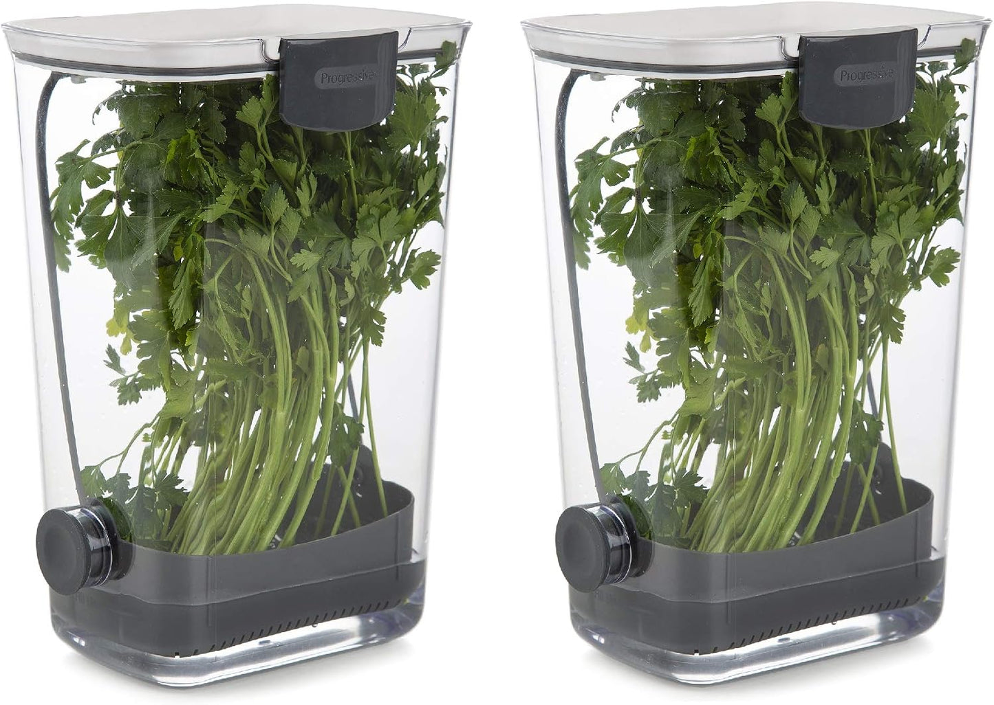 Progressive International Plastic ProKeeper Herb Keeper, 1 Piece, White (2 Pack)