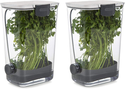 Progressive International Plastic ProKeeper Herb Keeper, 1 Piece, White (2 Pack)