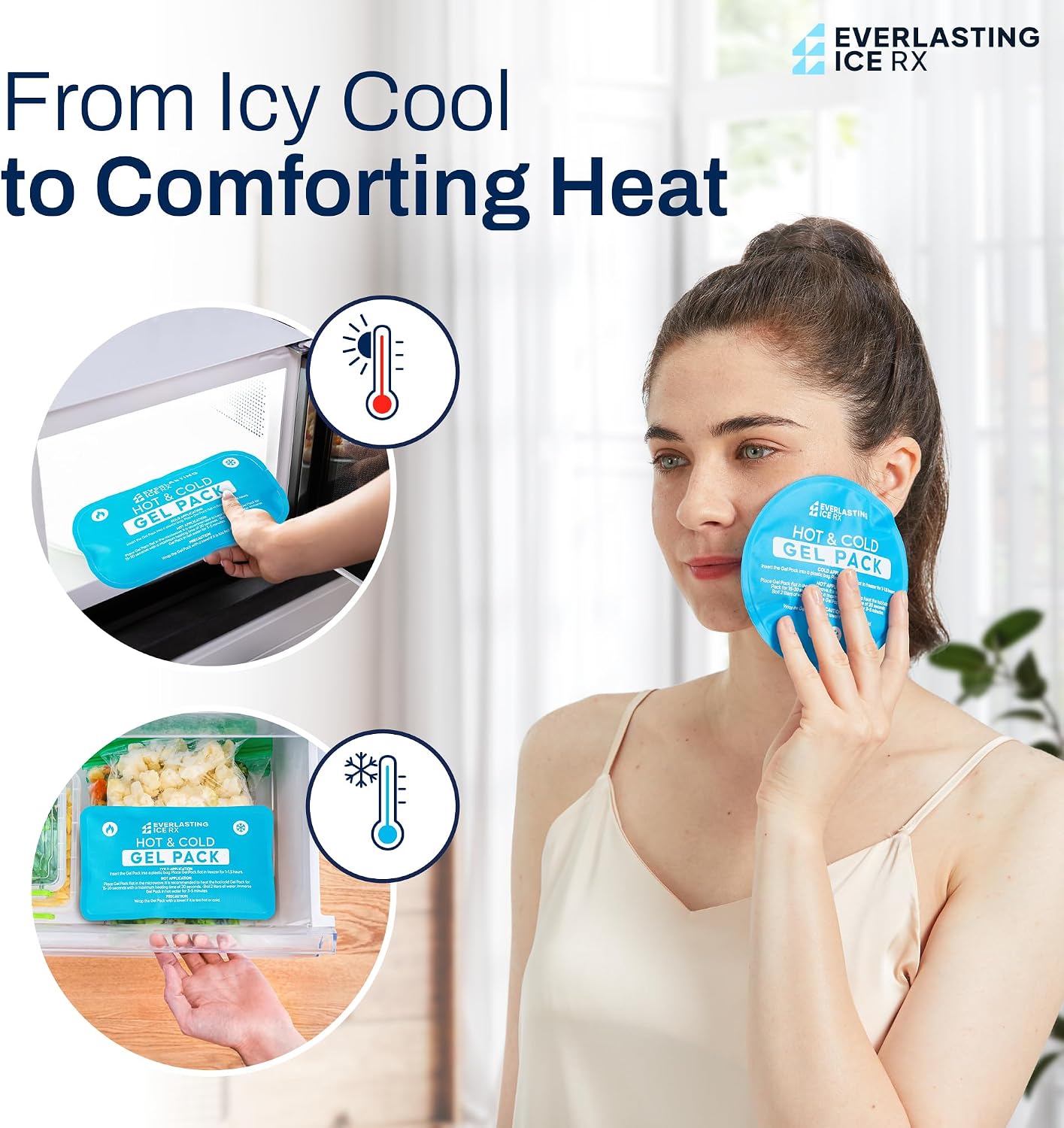 Reusable Hot and Cold Gel Ice Packs for Injuries - 7 Pack Variety Gel Ice Pack Set - Hot and Cold Therapy Solution for Injuries, Cold Packs for Pain Relief - Ice Packs for Injuries Reusable