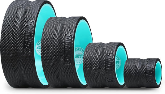 3 Pack Back Roller- Yoga Wheel for Back Pain Reliefn & Stretching, Back Wheel for Deep Tissue Massage, Foam Roller for Physical Therapy & Exercise | Blue