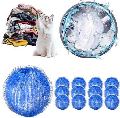 Pet Hair Remover for Laundry 12 PCS - Washing Machine Pet Hair Catcher Balls, Reusable to Remove Dog Cat Hair, Lint Fuzz, Save Time & Money