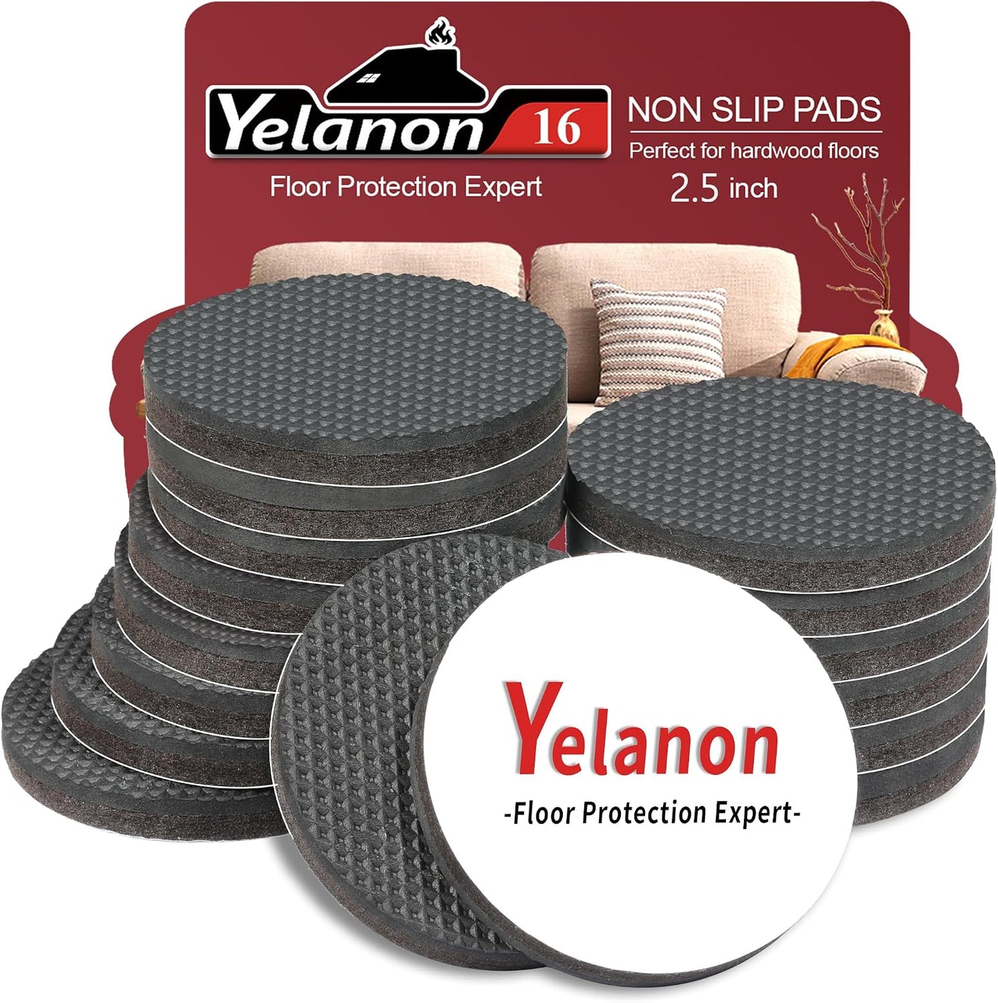 Non Slip Furniture Pads -56 pcs（1+2）” Furniture Grippers, Non Skid Furniture Legs,Self Adhesive Rubber Furniture Feet, Anti Slide Furniture Hardwood Floor Protector for Keep Couch Stoppers