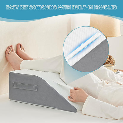 Yojoker Leg Elevation Pillows for Swelling, Memory Foam Wedge Pillow for Legs Blood Circulation, Leg Elevation Pillows for After Surgery, Knee Wedge Pillow for Sleeping Back Hip Ankles Relief