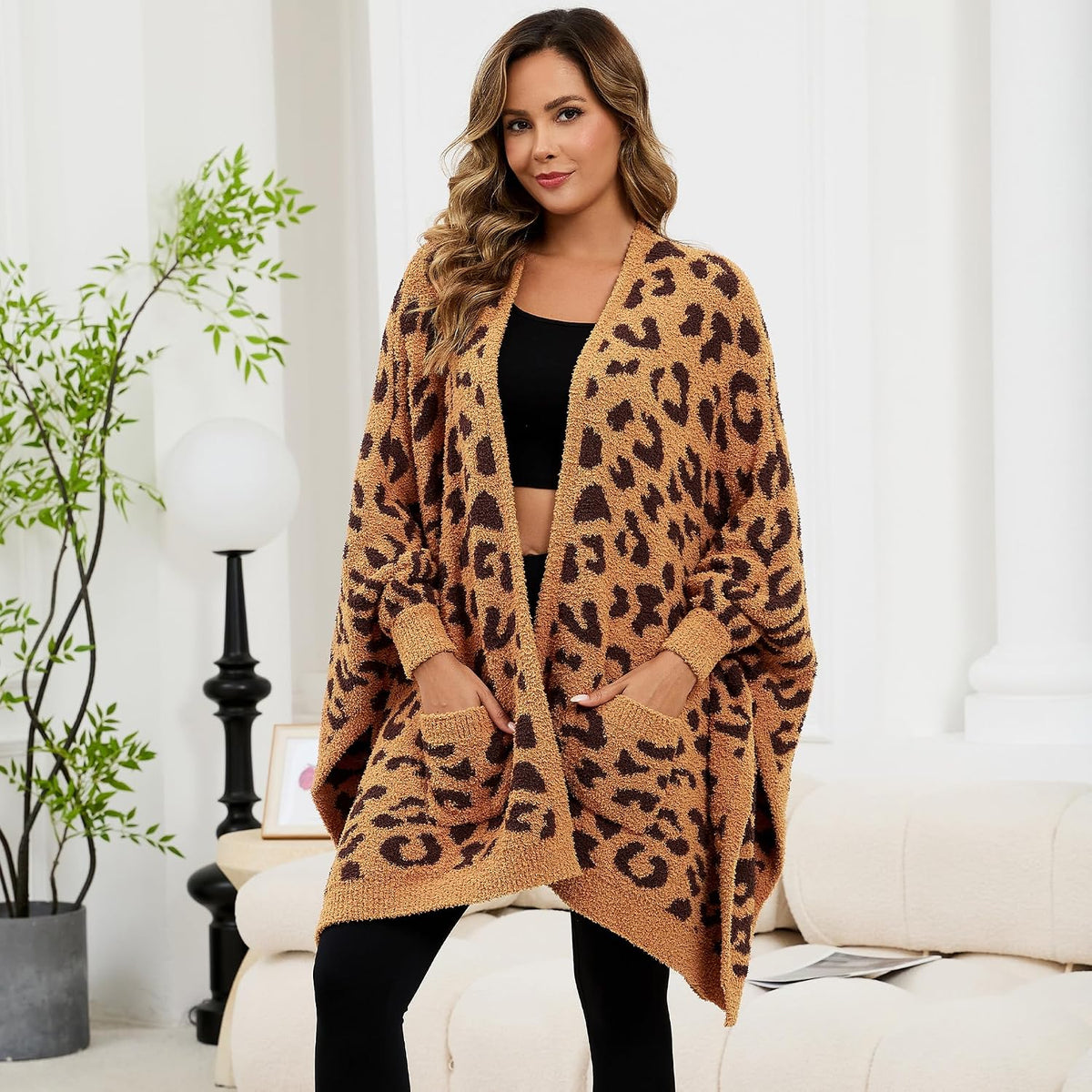 Wearable Blanket Sherpa Poncho Unique Office Work Warm Cozy Shawl TV Throw Blankets, Plush Cape Wrap for Adults