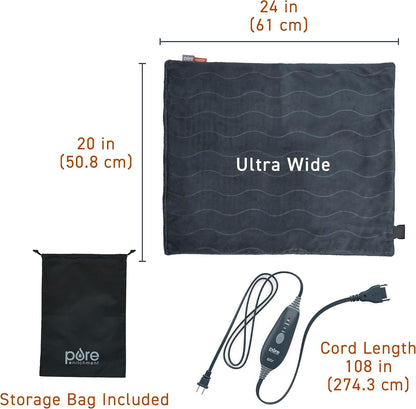 Pure Enrichment PureRelief Pro Far Infrared XL Heating Pad, 4 Heat Settings