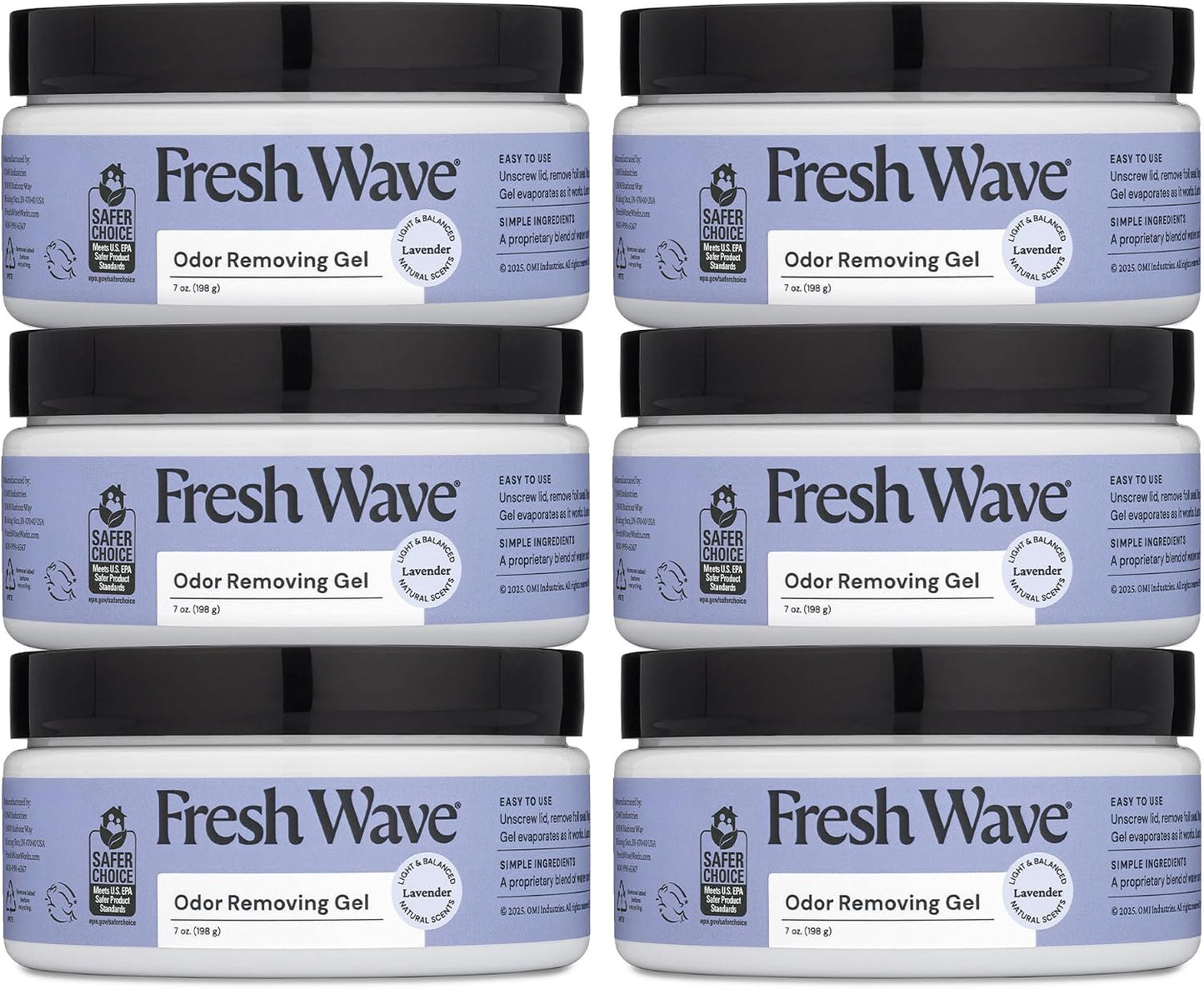 Fresh Wave Original Odor Eliminator Gel 3-Pk 7 oz - Air Freshener for Home | Plant-based essential oils. Lasts 15-30 days per jar. No plug-in needed. Pet-safe, closet and bathroom deoderizer.