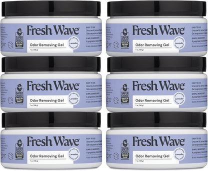 Fresh Wave Original Odor Eliminator Gel 3-Pk 7 oz - Air Freshener for Home | Plant-based essential oils. Lasts 15-30 days per jar. No plug-in needed. Pet-safe, closet and bathroom deoderizer.