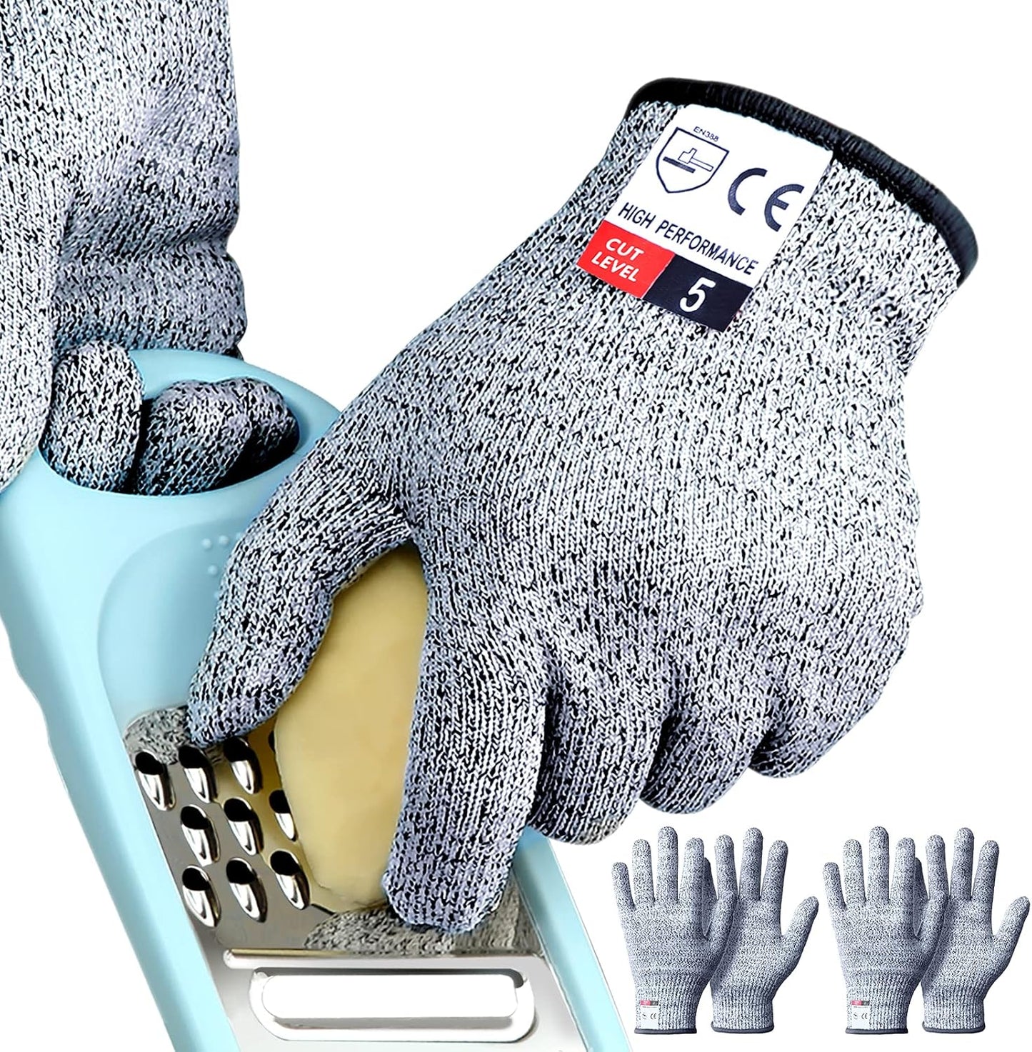 Cutting Gloves, 2 Pairs Cut Resistant Gloves, Cut Proof Gloves Kitchen | Cutting Gloves for Chef, Cut Gloves, Tesuchan