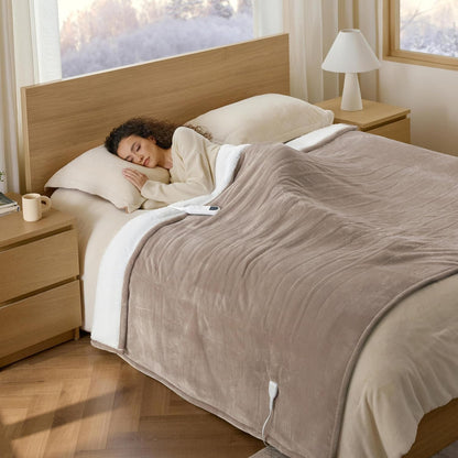 Bedsure Heated Blanket Throw Blanket with Preheat Function - Fast Heating Electric Blanket, Soft Flannel Throw with 6 Time Settings(Up to 10H), 6 Heating Settings, Gifts for Grandma (50"x60", Grey)