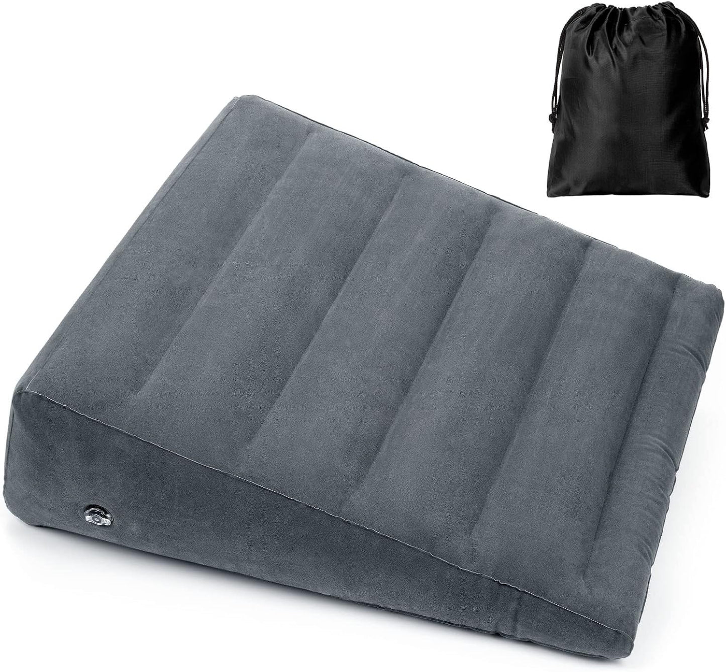 USHMA Inflatable Wedge Pillow for Sleeping, Portable Travel Wedge Pillow for Sitting in Bed, Inflatable Wedge Pillows for Travel, Blow Up Under Knee Pillow