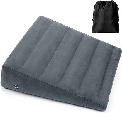 USHMA Inflatable Wedge Pillow for Sleeping, Portable Travel Wedge Pillow for Sitting in Bed, Inflatable Wedge Pillows for Travel, Blow Up Under Knee Pillow