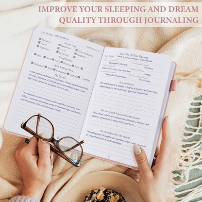 JUBTIC Guided Dream Journal Hardcover with Prompts, Beige | Record & Track Dreams, Interpretations & Thoughts before Sleeping, Ideal Gift for Women, Girls, Men