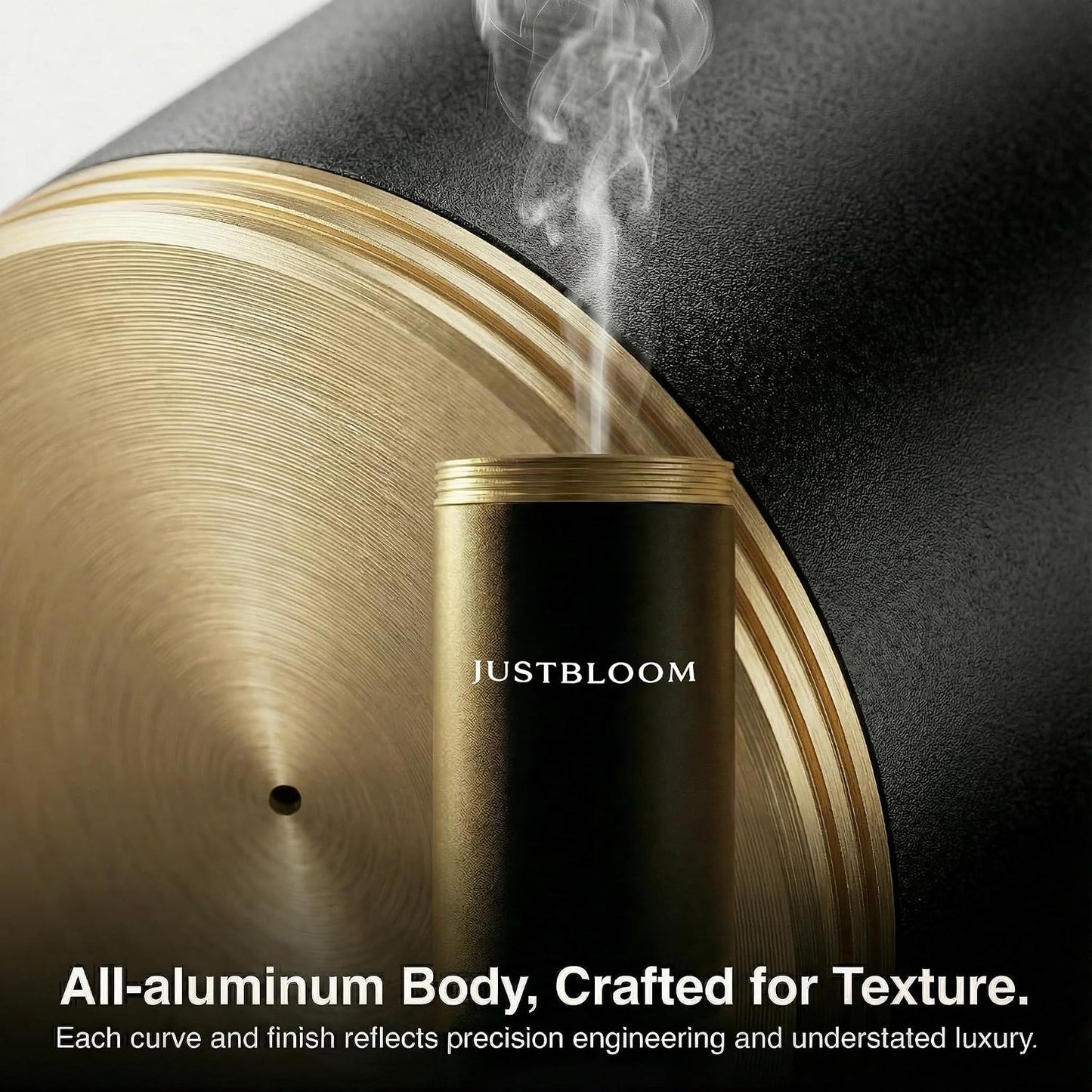 JUSTBLOOM Hotel Essential Oil Diffuser, Waterless Fragrance Diffuser | Up to 4000 Sq Ft: Smart App Control, Cold Air Diffusion, ,360° Ambient Light, Auto Shut-Off, Premium Aluminum Design