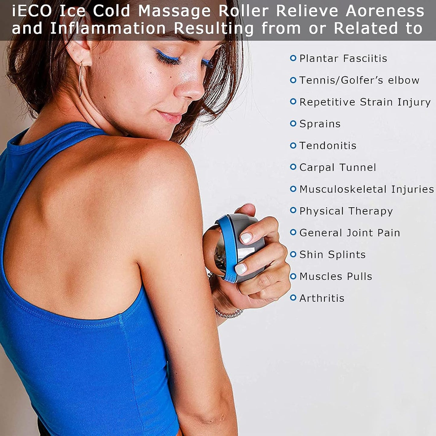 Massage Ice Roller Ball Cold & Heat Therapy Plantar Fasciitis Roller | Alleviating Shoulder, Arms, Back, Legs, Calves or Muscle Tension, Perfect for Workouts Relaxation
