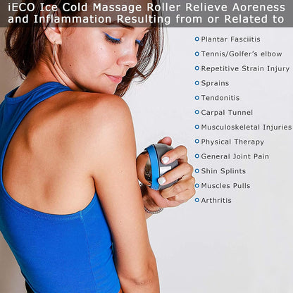 Massage Ice Roller Ball Cold & Heat Therapy Plantar Fasciitis Roller | Alleviating Shoulder, Arms, Back, Legs, Calves or Muscle Tension, Perfect for Workouts Relaxation