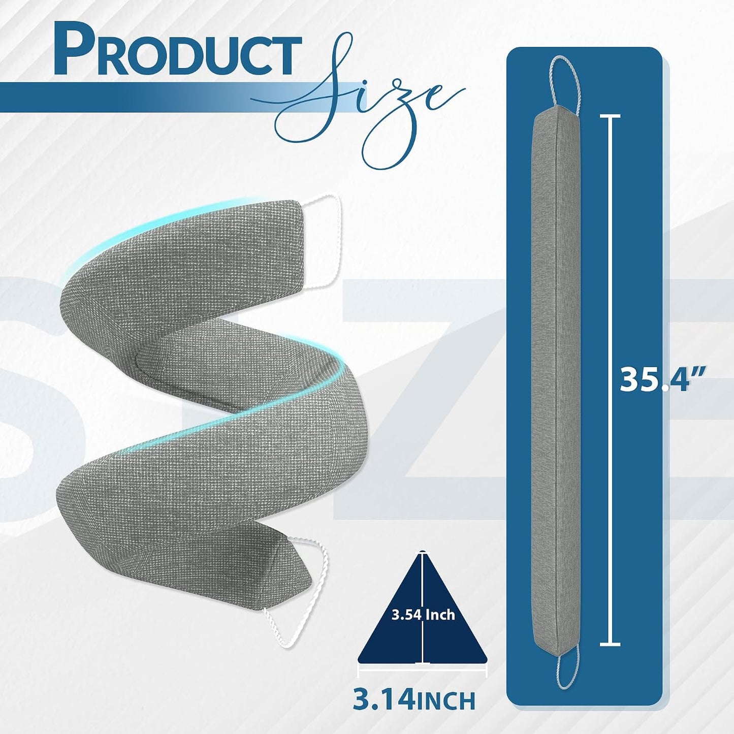 SYIPO Triangle Door Draft Stopper，35.4" Weighted Under Door Draft Blocker Bottom Door Seal Noise & Air，Interior Sound Proof Door Snake Draft Insulation Stopper | Warm in Winter & Cool in Summer，Brown