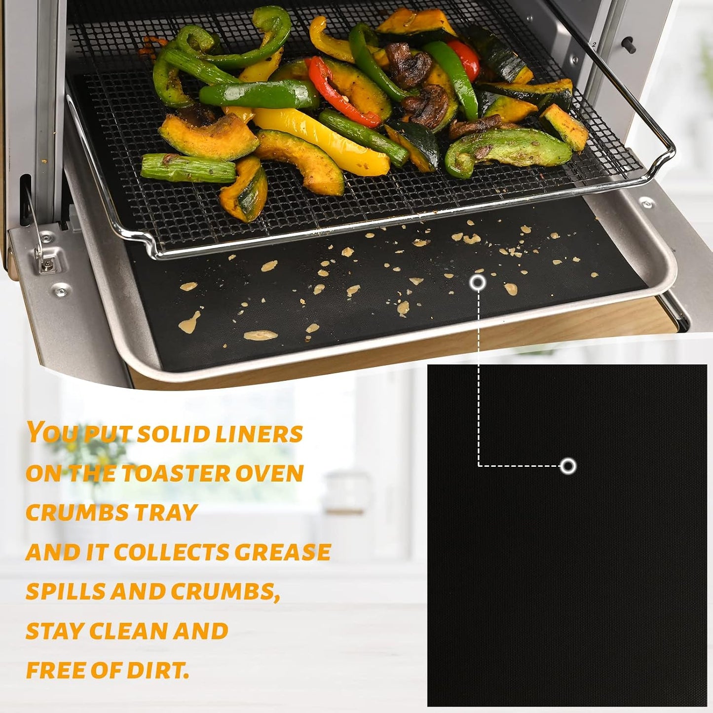 WMKGG Silicone Air Fryer Liners, 2PCS Air Fryer Silicone Liners | Reusable Rectangular Non-Stick Basket Accessories for Ninja Foodi Dual DZ201/DZ401 8-10QT