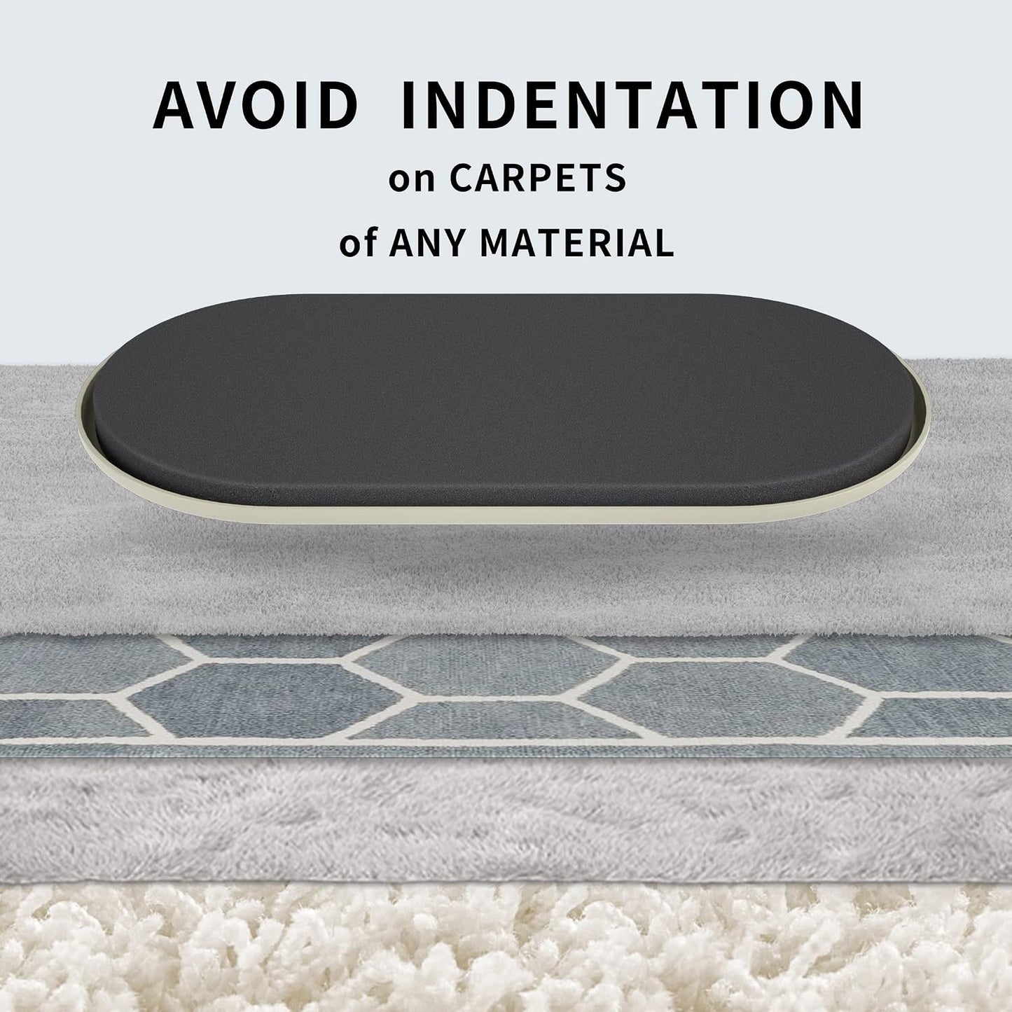 Furniture Sliders for Carpet – 8 Pcs 9.5" Beige Movers | Durable sliders for furniture on carpet. Easy moving pads glide over rug. Long-lasting for heavy furniture. Protects floors.