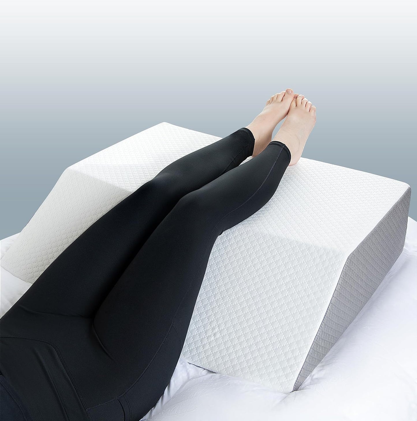 Kölbs Extra Wide Leg Elevation Pillow, Chic Jacquard Cover, XL and Wide for More Comfort Bed Wedge Pillow for Legs, Leg, Knee, Ankle Elevation Post Surgery