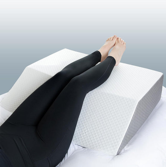 Kölbs Extra Wide Leg Elevation Pillow, Chic Jacquard Cover, XL and Wide for More Comfort Bed Wedge Pillow for Legs, Leg, Knee, Ankle Elevation Post Surgery