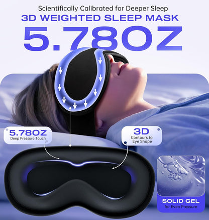 Sleep Mask Headphones Bluetooth 5.4 with 3D Removable Hot & Cold Compress, TOPOINT Weighted Eye Mask Blackout Soft Cooling Breathable for Women Men Sleep Relax Eyes Migraine Office Travel, Purple