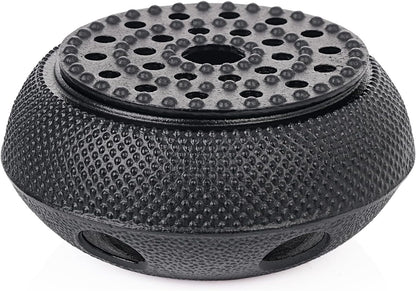 Sungmor Black Cast Iron Teapot Warmer - Base with Candle Holder | Heat Retaining Stand for Tetsubin or Glass & Ceramic Teapots