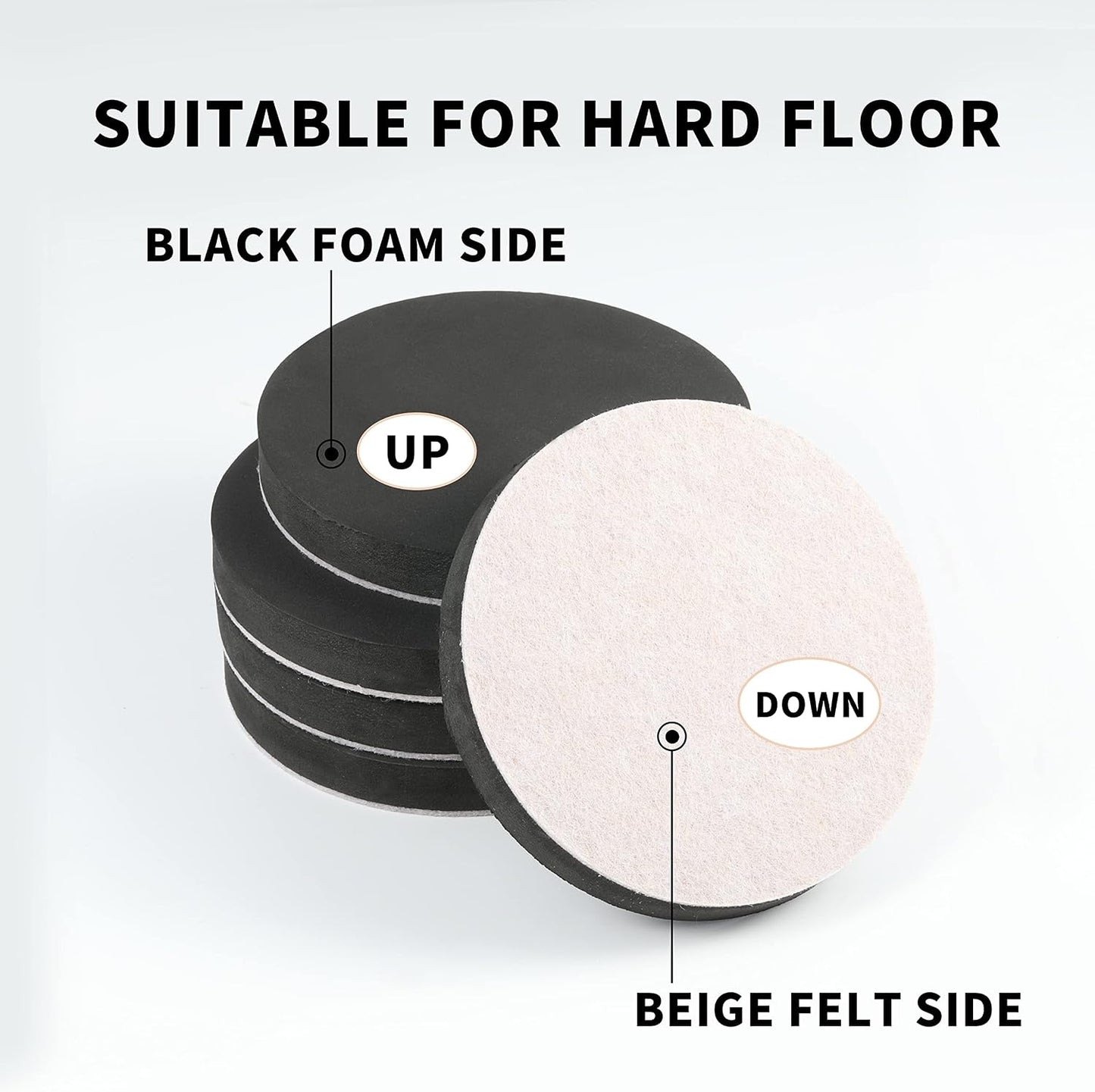 Furniture Sliders, 20pcs-3 1/2” Felt Furniture Sliders for Carpet, Furniture Pads Hardwoods Floors, Heavy Furniture Movers Sliders, Reusable Moving Pads, Floor Protectors for Carpet