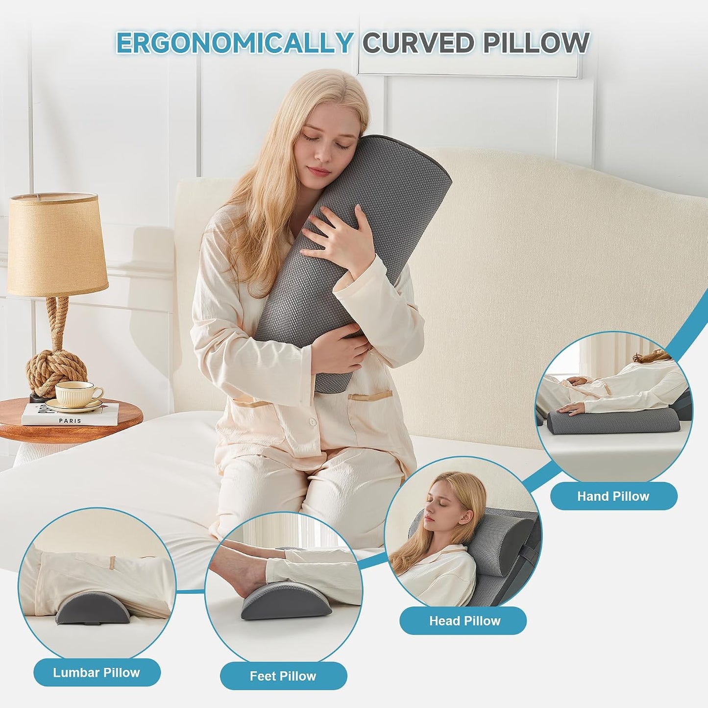 Yojoker Leg Elevation Pillows for Swelling, Memory Foam Wedge Pillow for Legs Blood Circulation, Leg Elevation Pillows for After Surgery, Knee Wedge Pillow for Sleeping Back Hip Ankles Relief