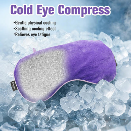 BeHoomi Heated Eye Mask, Weighted Sleep Mask for Eye Relaxation, Purple | Warm Compress for Eyes, Cooling Eye Mask for Sleeping, Reusable Hot and Cold Eye Masks for Home, Office, Gifts for Women