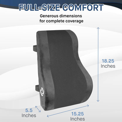 Samsonite Ergonomic Lumbar Support Pillow for Office Chair and Car Seat - Memory Foam Back Support Lumbar Pillow, Premium Cushion Chair Support for Lower Back Pain Relief and Versatile Use (Navy)