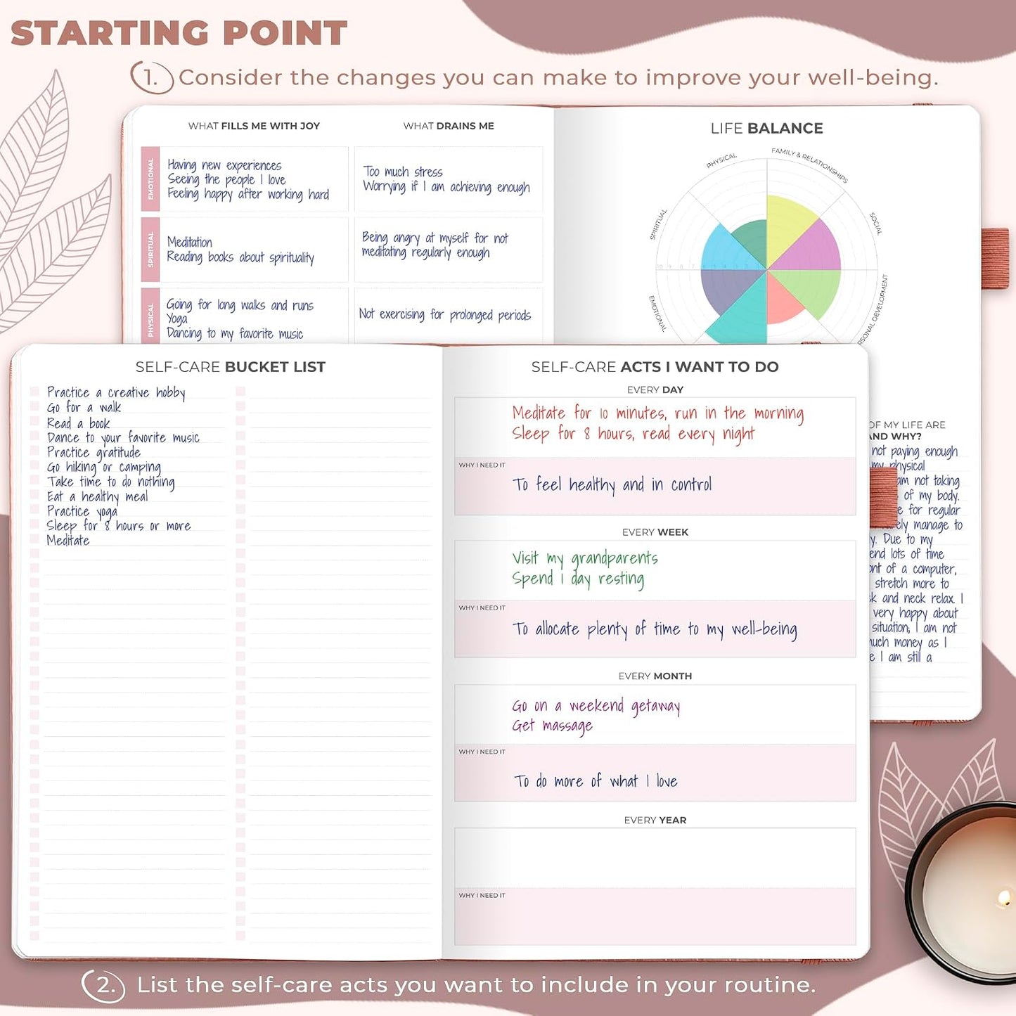 Clever Fox Self-Care Journal for Women, Daily Planner 5.8x8.3 Aquamarine | 3-month mental health journal, habit tracker, wellness journaling supplies for women & teen girls, gratitude & mood log
