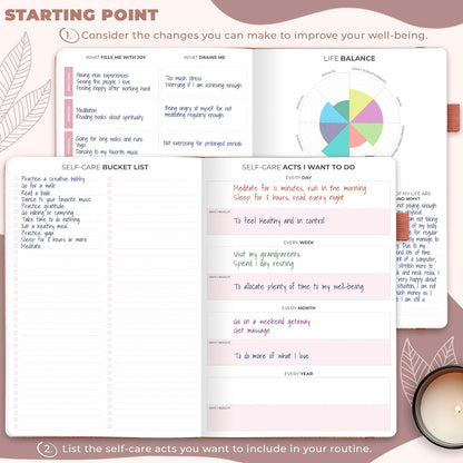 Clever Fox Self-Care Journal for Women, Daily Planner 5.8x8.3 Aquamarine | 3-month mental health journal, habit tracker, wellness journaling supplies for women & teen girls, gratitude & mood log