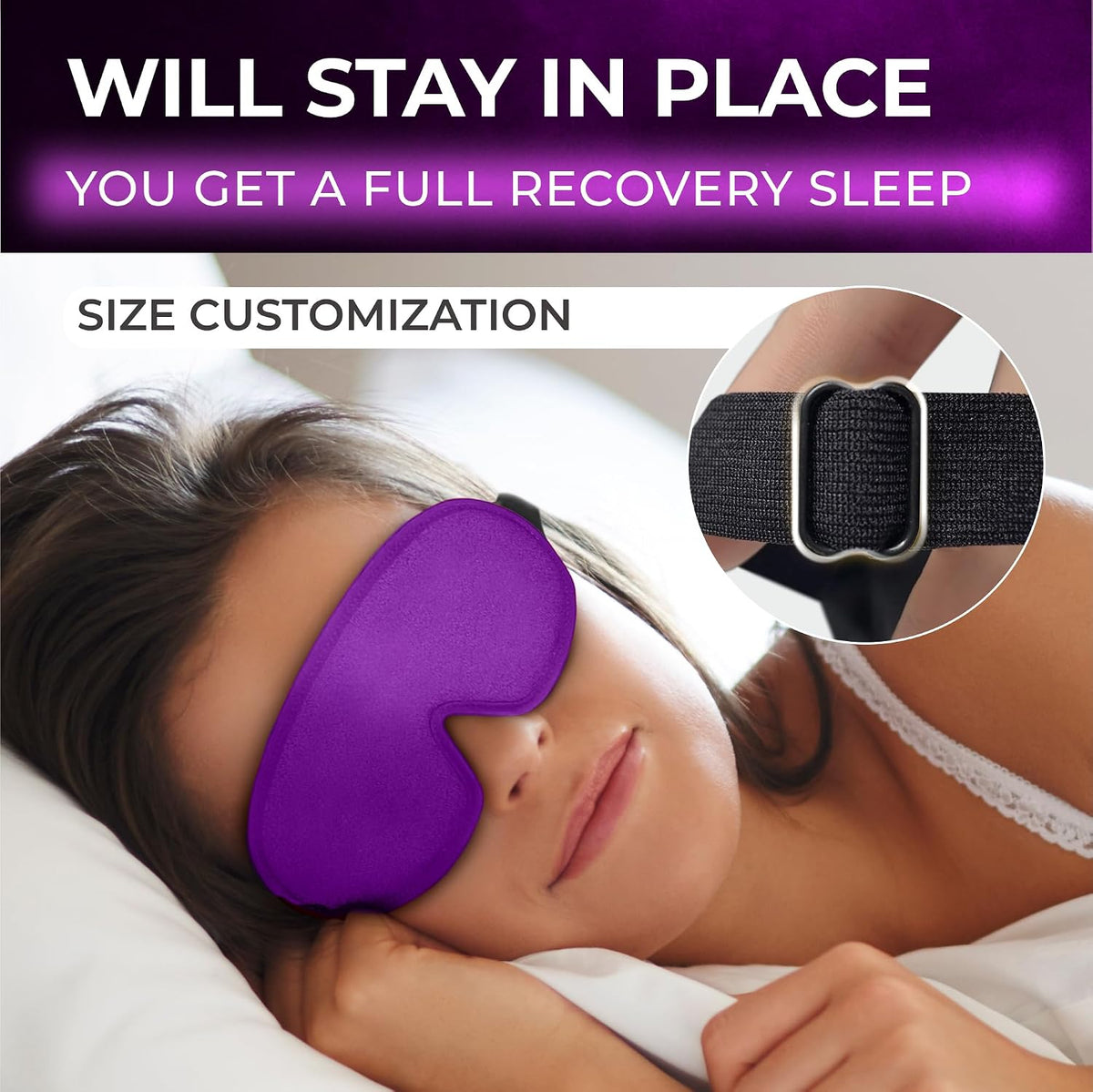 Peace&Quiet | PQ Sleep Mask for Side Sleepers - 3D Contoured Light Blocking Sleeping Mask for Women and Men, Lightweight & Soft Eye Shade Cover for Deep Rest, Premium Quality (Black)