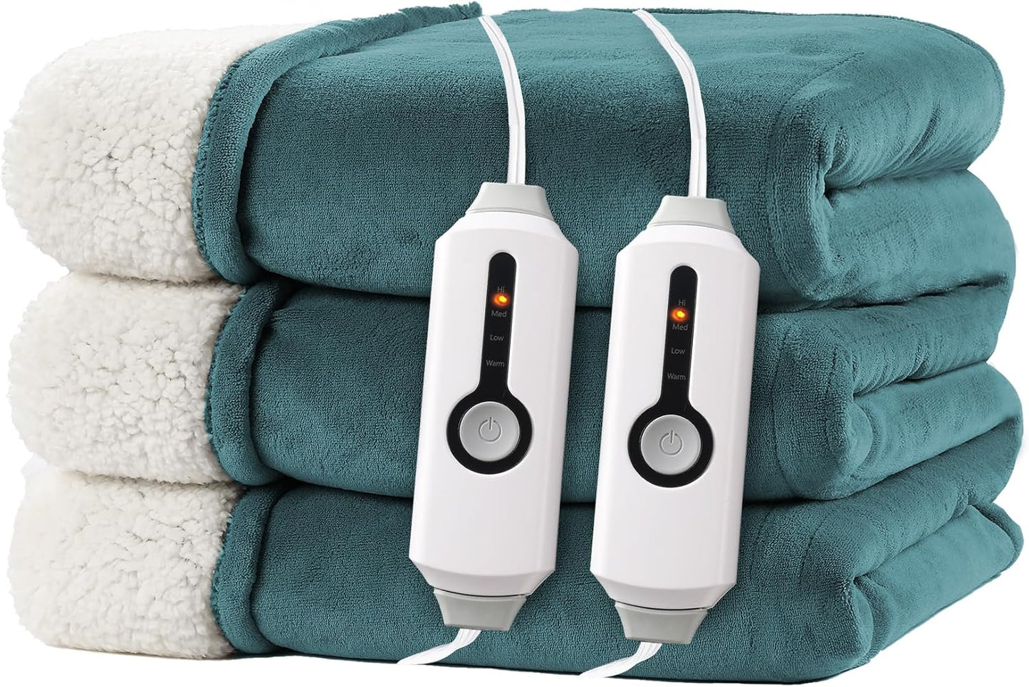 Electric Heated Blanket Full Size 72"x84" – Light Gray | ETL for Safe Overnight, 4 Heat Settings & 10H Auto Off, Dual-Sided Microplush Sherpa for Home Night, Machine washable