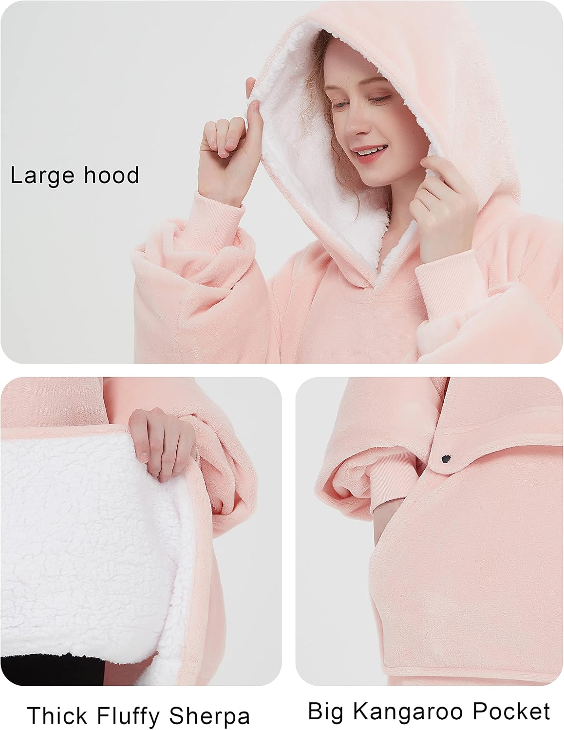 KFUBUO Wearable Heated Blanket Cordless Oversized Hoodie Sweatshirt