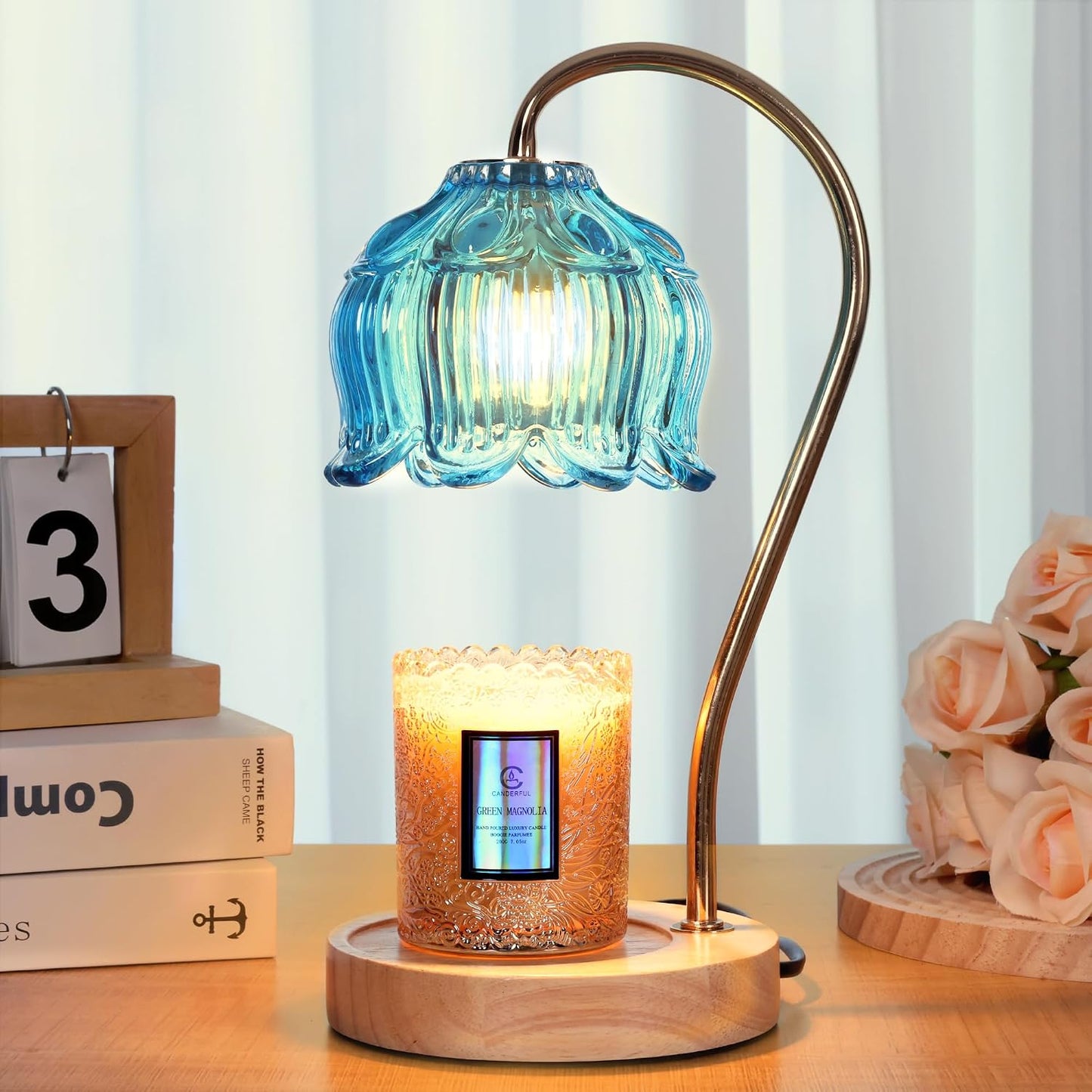 Flower Candle Warmer Lamp with Timer & Dimmer | Fits All Jar Scented Candles - Christmas & Mothers Day Gift for Women，Mom，Her