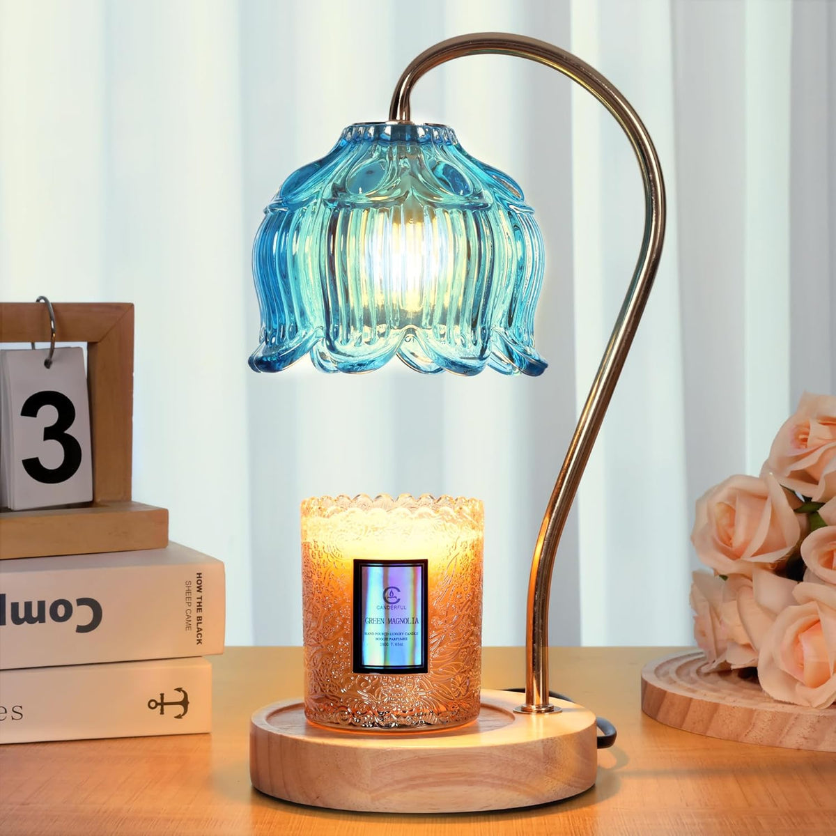 Flower Candle Warmer Lamp with Timer & Dimmer