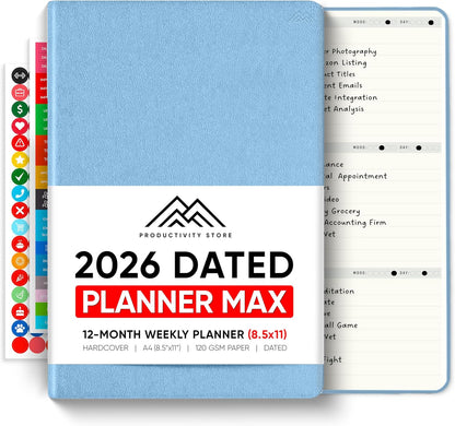 Dated, 2026 Planner, 5.8” x 8.3” - The #1 Productivity Planner to Achieve Your 2026 Goals - Planner 2026-2027 by PRODUCTIVITY STORE (A5, GREY)