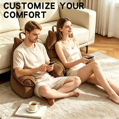Reading Pillow for Bed with Arms, Back Support, Memory Foam（Grey Black）