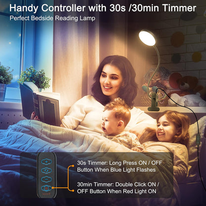 LiFMIRA Bed Lamp Clip on Light 8W 66 LED Reading Light for Bed White