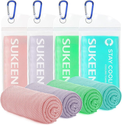 Sukeen Cooling Towels 6 Pack (40"x12"), Cooling Neck Wraps, Ice Towels, Microfiber Breathable Cooling Towel for Hot Weather, Sweat Towel for Gym, Sport, Running, Golf, Workout, Camping, Fitness