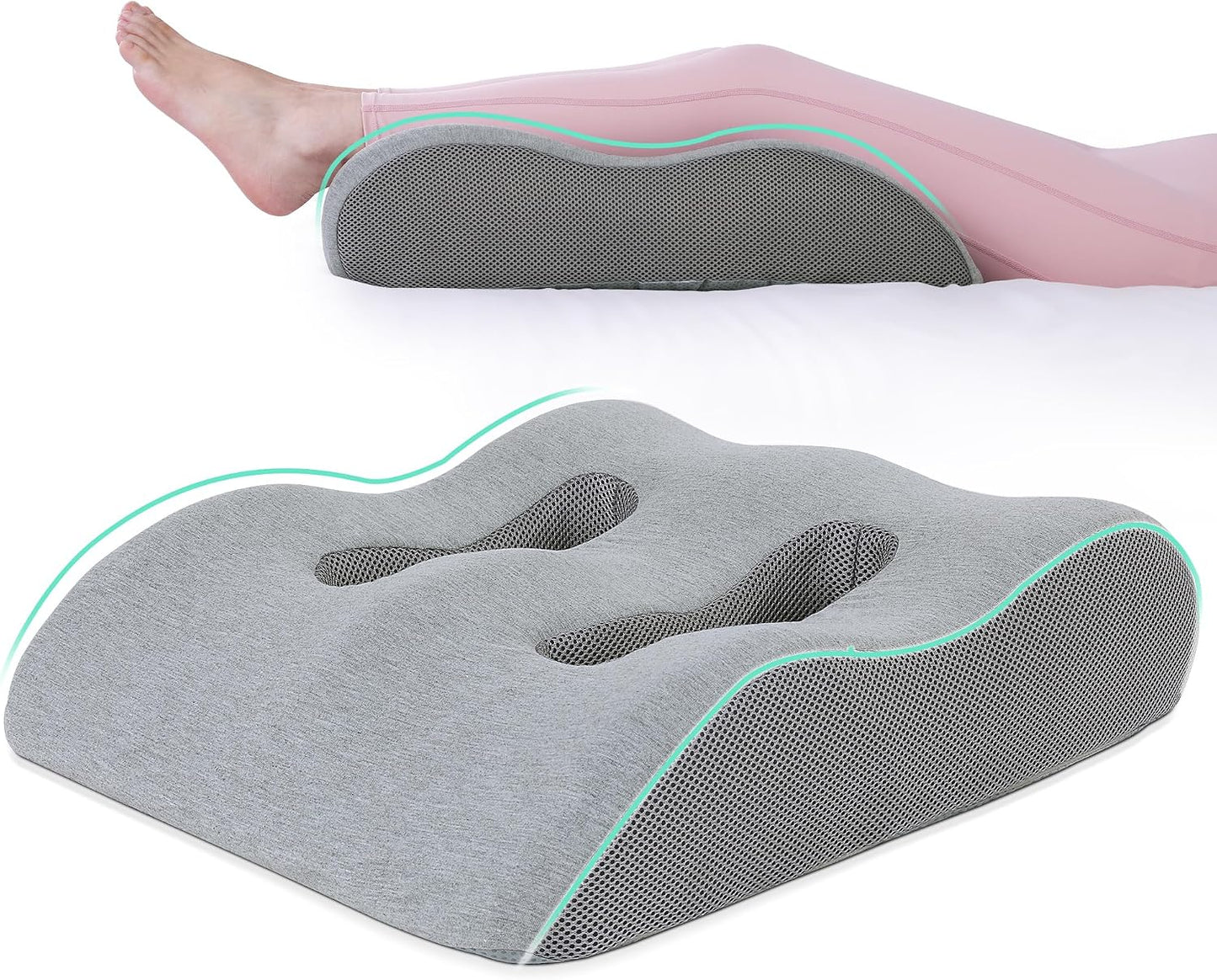 Leg Elevation Pillows for After Surgery, Ergonomic Breathable Elevation Pillow for Post-Surgery, Post-Injury, Memory Foam Elevation Promotes Circulation & Reduces Swelling and Pain